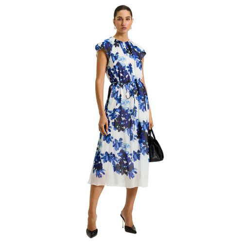 Veronika Maine Ivory Climbing Vine Belted Midi Dress